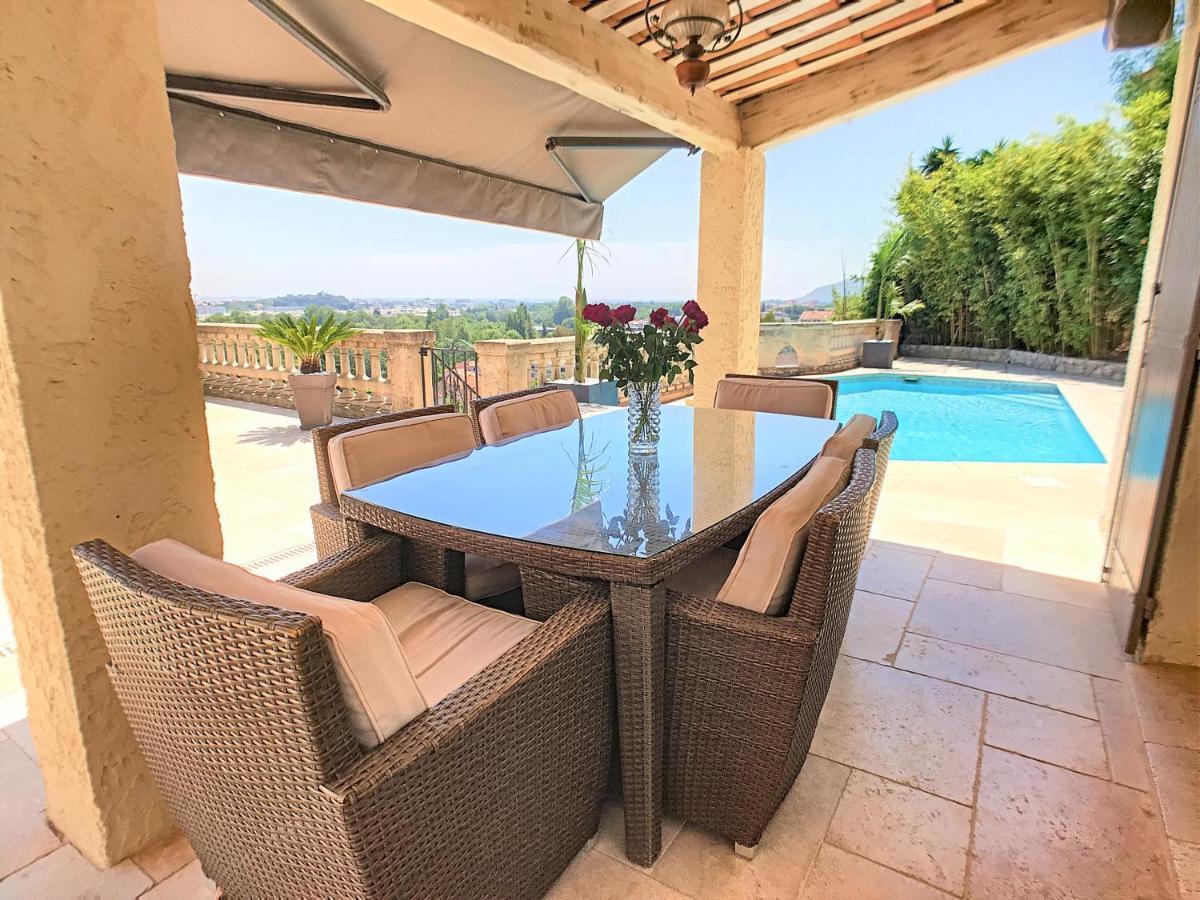 3 Bedrooms Villa Near Cannes - Pool & Jacuzzi - Sea View Mandelieu Exterior foto